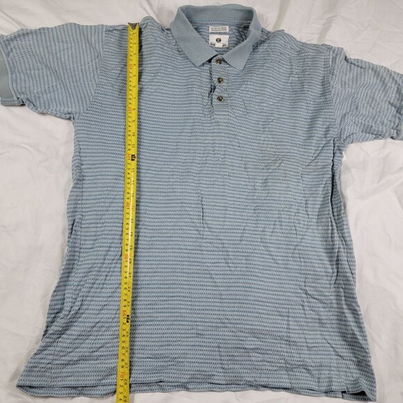 Lone Cypress Pebble Beach Mens Large Blue Polo Shirt Houndstooth Short Sleeve - Picture 8 of 9